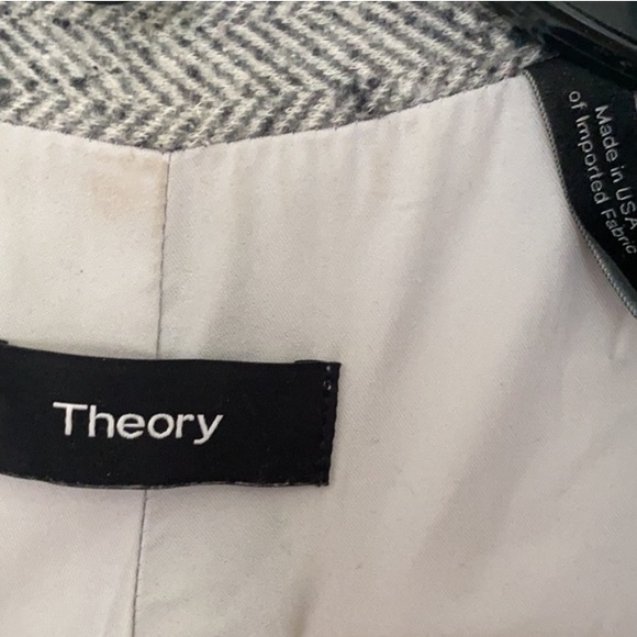 Theory open front herringbone blazer size 6 - Picture 2 of 5